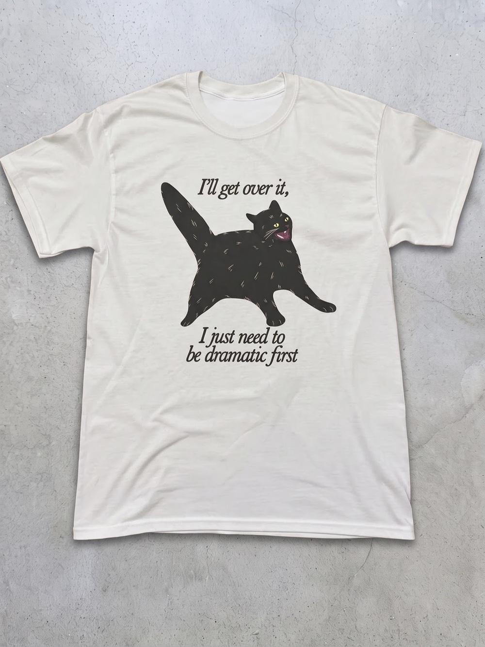 Dramatic Black Cat Tee for Cats & Cat
Lovers - White T-shirt